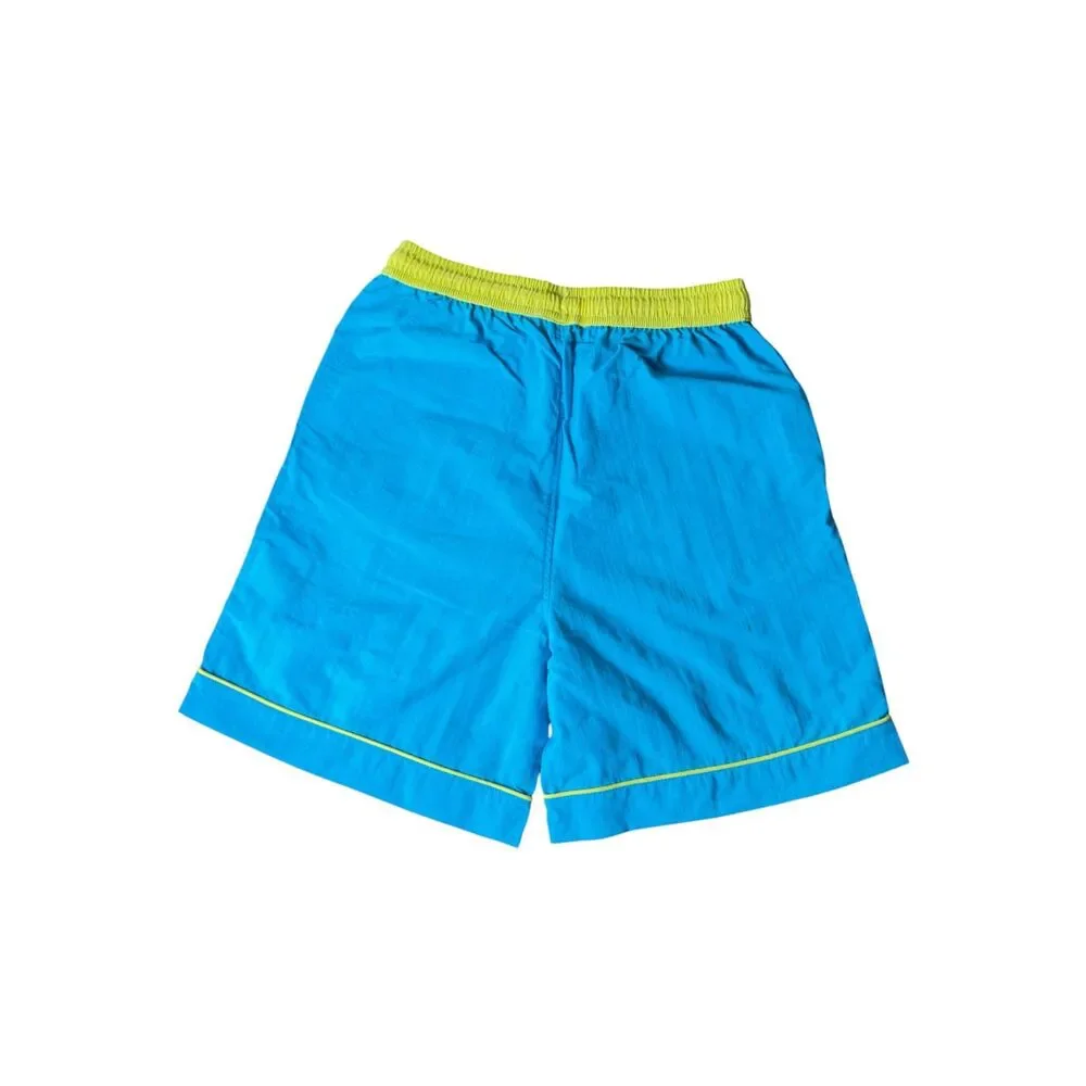 NWT The Sunday Collective Kids Board Shorts Blue Yellow Swim Trunks 10-11Y